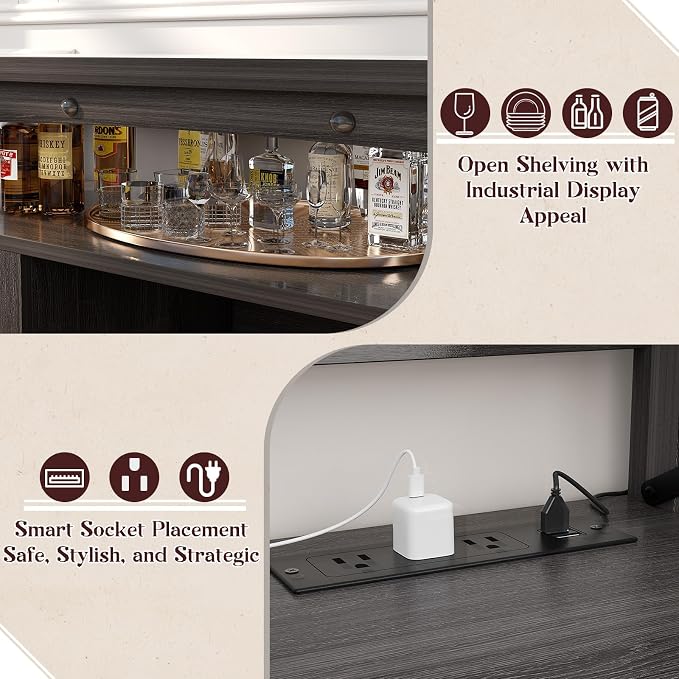 Armocity Farmhouse Bar Cabinet - Image 8