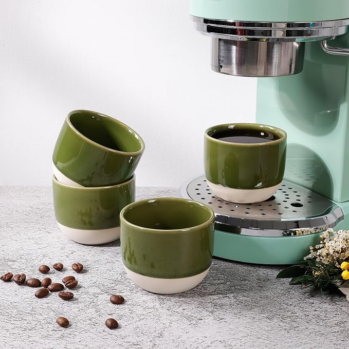Ceramic Espresso Cups Set, Espresso Coffee Mugs, Special Glazed Demitasse Cups - Image 7