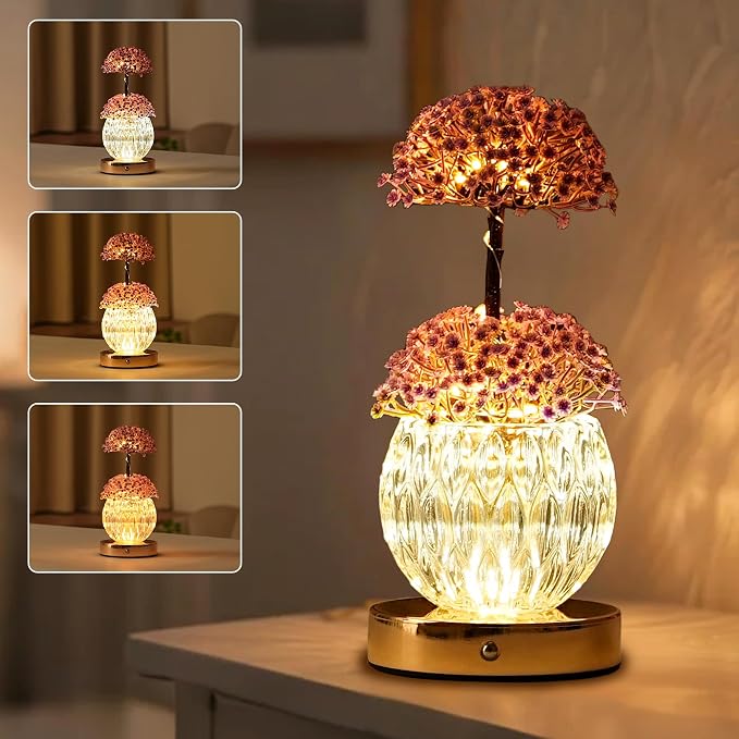 Touch Dimmable Purple Flower Lamp Color Changing Light by Hibeauti