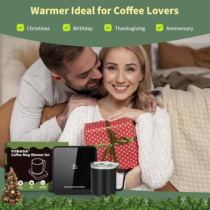 VOBAGA Mug Warmer with 15oz Mug Set, Smart Coffee Mug Warmer - Image 7