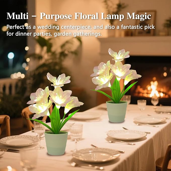 Artificial Pink Lily Flower Lamp, LED Light - Image 6