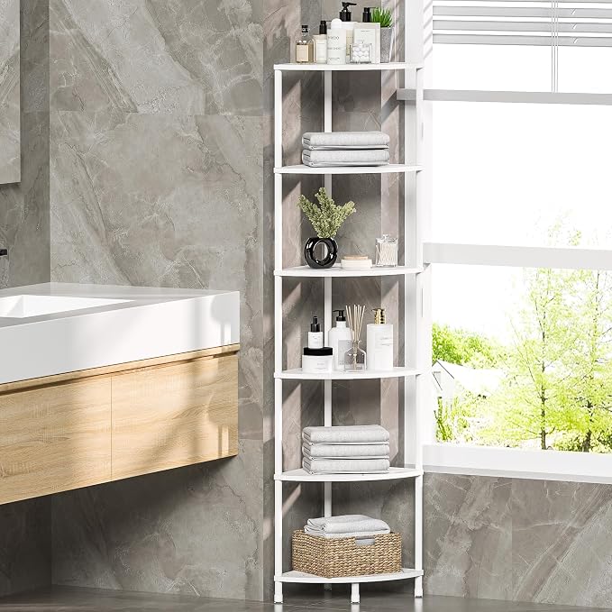 6 Tier Corner Shelf Stand, 54.4" Kitchen Shelf Organizer - Image 5