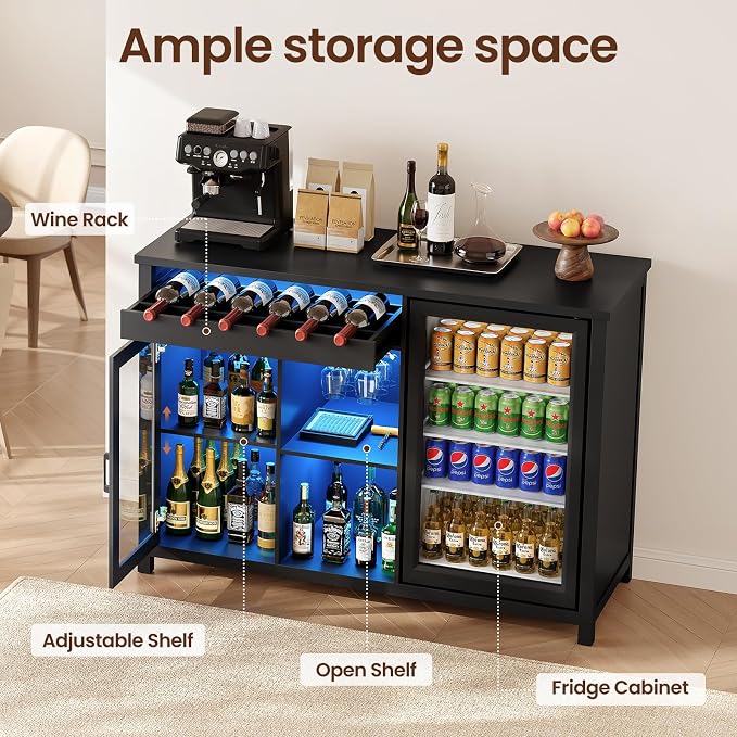 53" Modern Coffee Bar Cabinet - Image 8