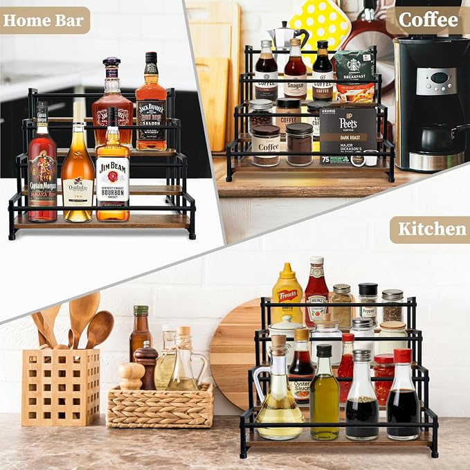 4-Tier Coffee Syrup Organizer 20 Bottles Syrup Rack - Image 5