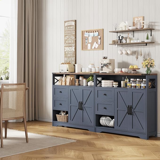 Vabches Farmhouse Buffet Sideboard Cabinet - Image 8