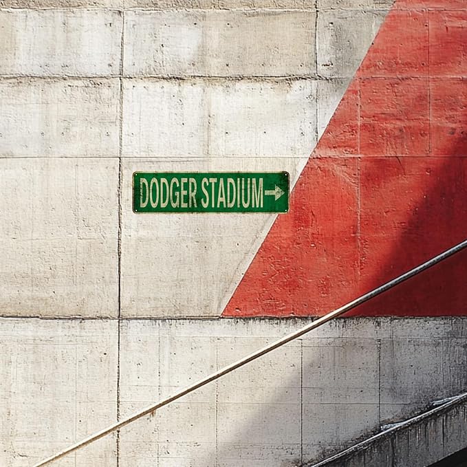 Vintage Tin Sign Dodger Stadium Sign Street Sign Retro Metal Sign - Image 5
