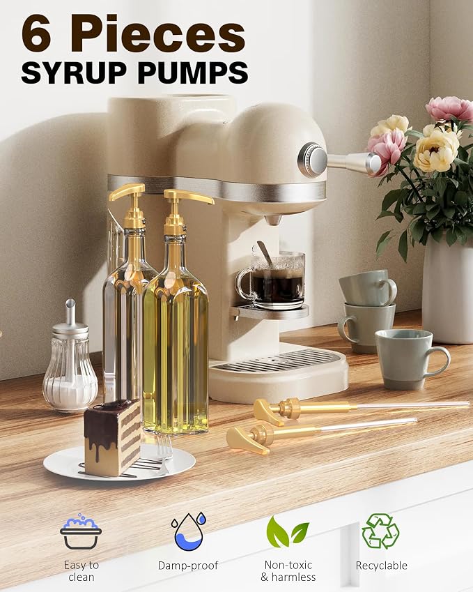 6 Pcs Coffee Syrup Pumps, Syrup Pump Dispenser - Image 5