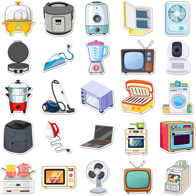50Pcs Home Appliance Stickers, Waterproof Vinyl Kitchen Appliance Stickers - Image 4