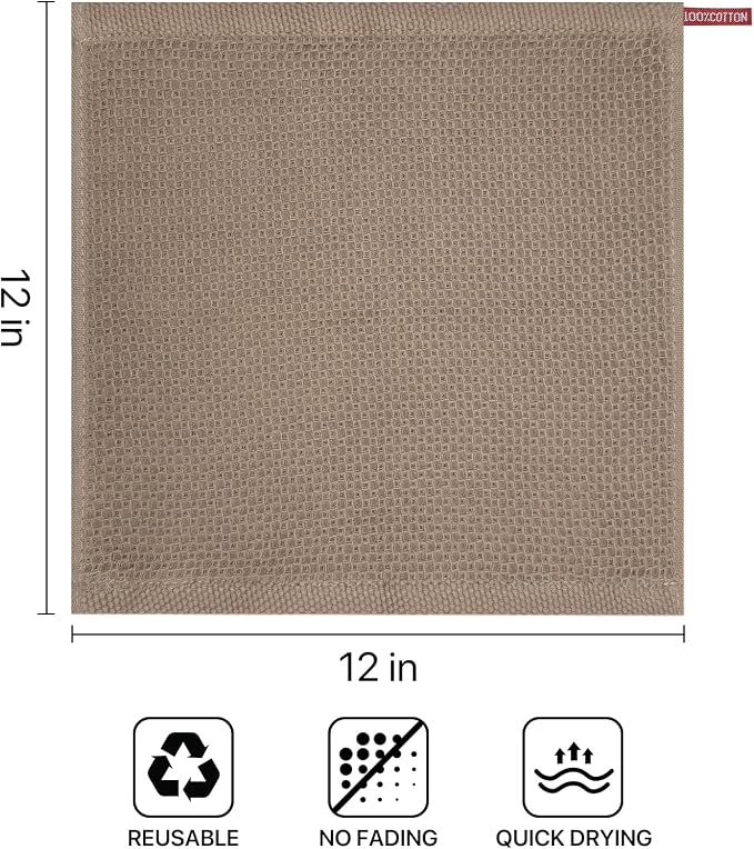 100% Cotton Waffle Weave Kitchen Towels, 6 Pack Dish Cloths - Image 5