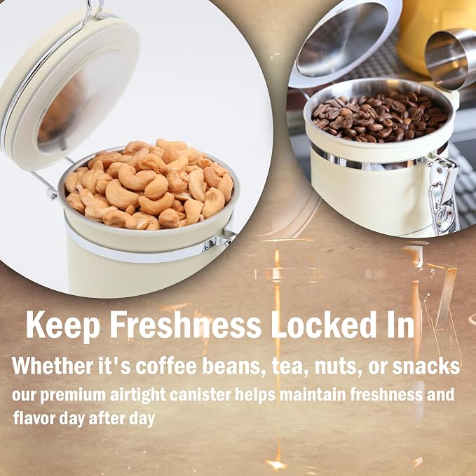 PRINCE G Airtight Coffee Canister, Light-Blocking Stainless Steel Coffee - Image 2