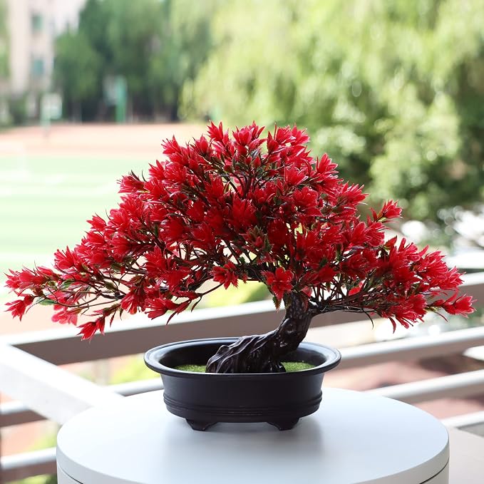 Small Fake Plants Desk Decor Artificial Bonsai - Image 2