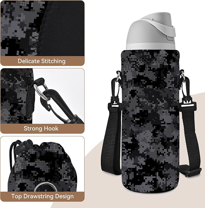 AUPET Water Bottle Bag Carrier, 24oz/32oz Insulated Neoprene bottle Sling - Image 3
