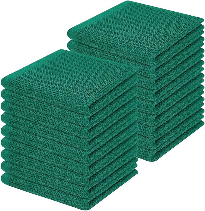 Homaxy 100% Cotton Waffle Weave Kitchen Dish Cloths, Ultra Soft Absorbent Quick by Homaxy