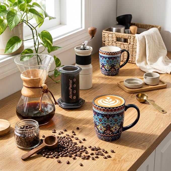glowworm 16 oz Coffee Mugs Set of 4, Large Ceramic Coffee Cups - Image 6