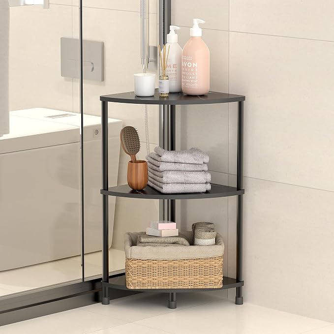 Book Small Corner Shelf, 3 Tier Corner Bookshelf Display - Image 5