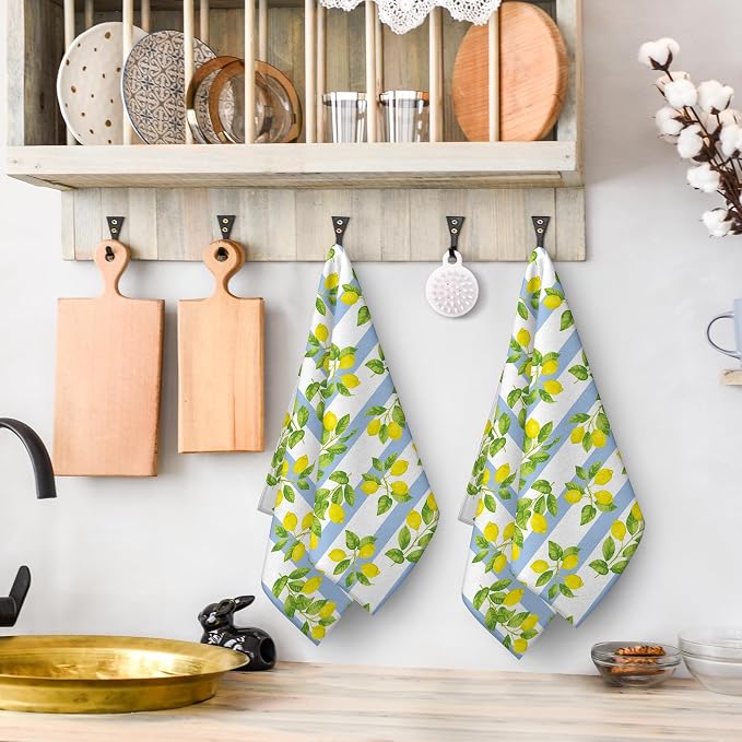 Lemon Kitchen Towels for Summer Kitchen Decor, Decorative Dish Towels Set of 2 - Image 5