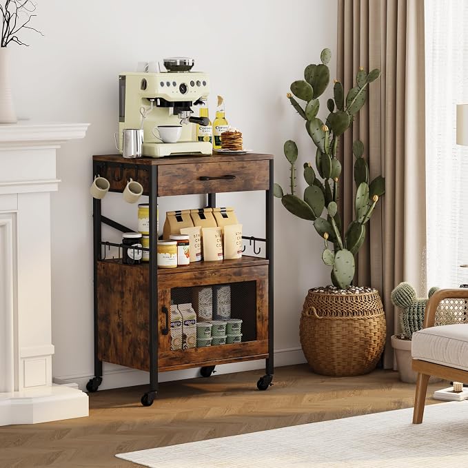 Homeiju Kitchen Island Cart, Kitchen Storage Cart - Image 5