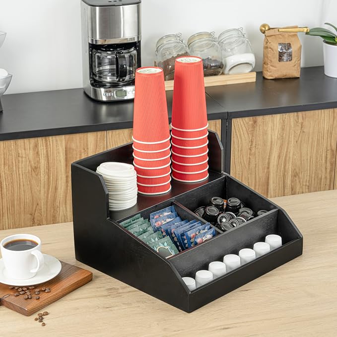Restaurantware Coffee Cup Organizer 15 x 14.25 x 9.25 Inch Multipurpose Bamboo - Image 6