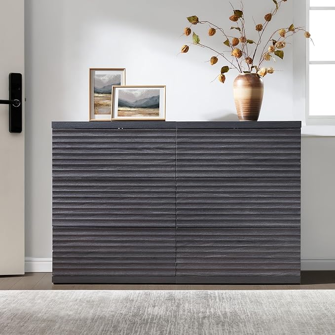 SICOTAS Buffet Cabinet with Storage, Modern Accent Sideboard Credenza with 3 - Image 6