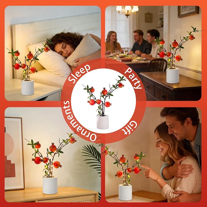 WSYEAR Christmas Decoration Artificial Pomegranate Branch Mini Lifelike - Image 2