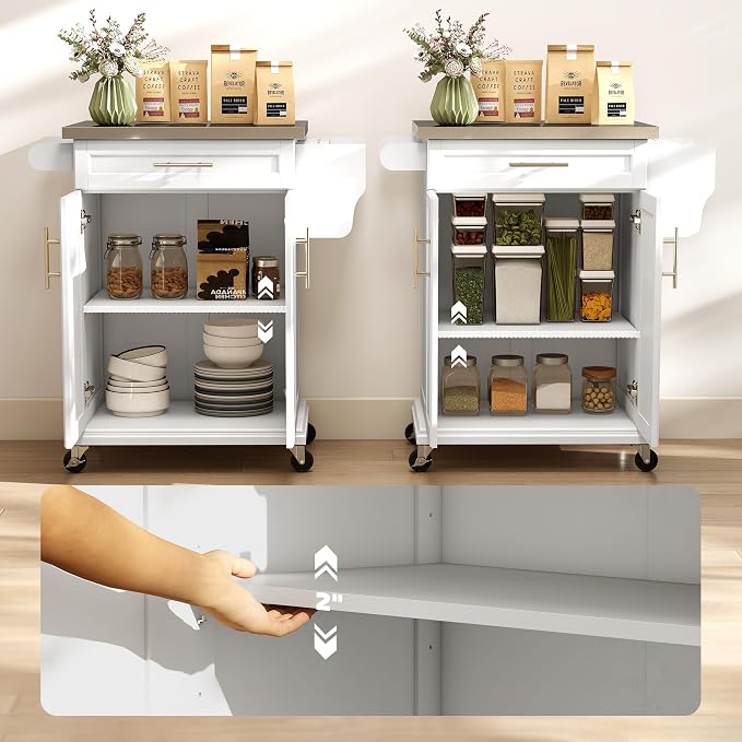 HOMCOM Kitchen Island on Wheels, Rolling Kitchen Cart - Image 6