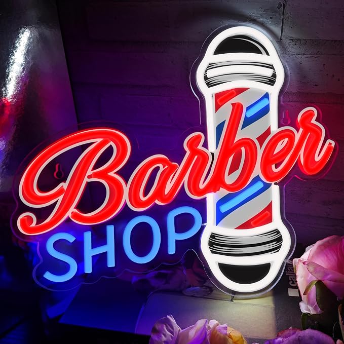 Barber Shop Neon Sign for Wall Decor, LED Hair Salon Light Sign for Hair Beauty - Image 2
