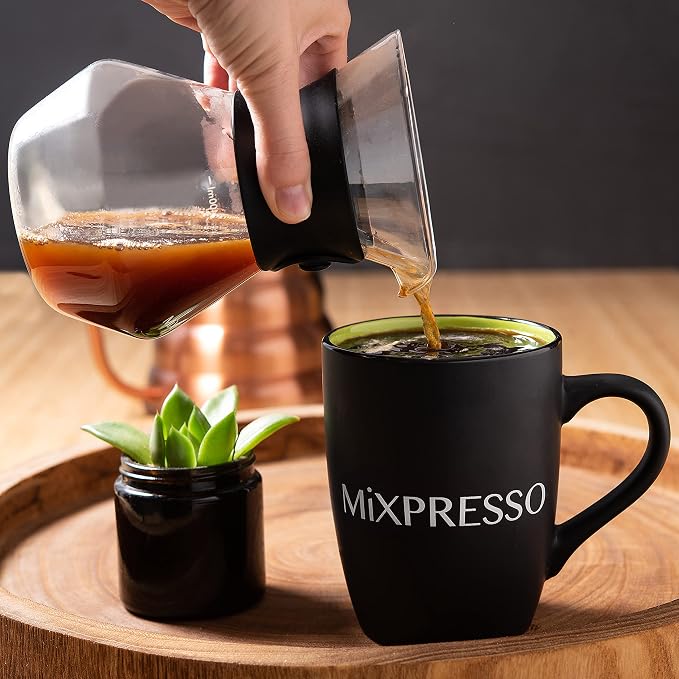 Mixpresso Pour Over Coffee Maker Set Glass Carafe Borosilicate White Protective - Image 7