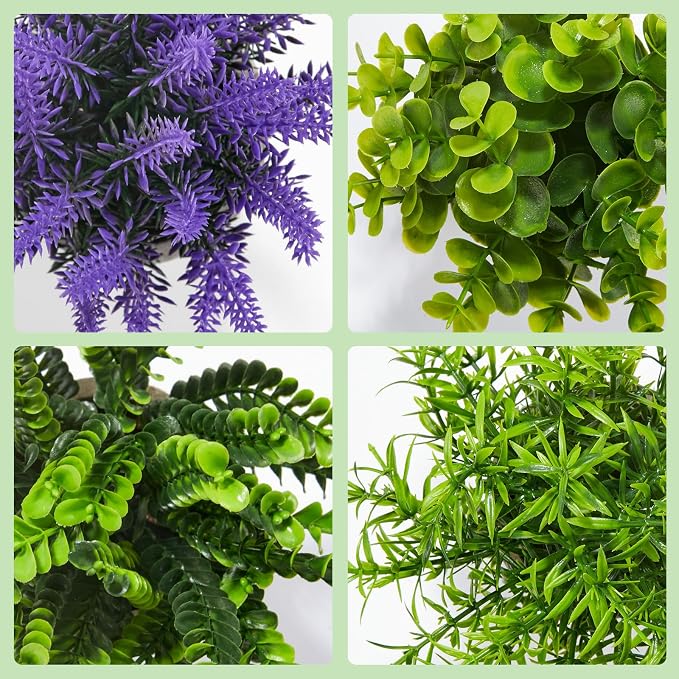 Artificial Mini Plants Set of 4, Small Faux Plants in Pots - Image 3