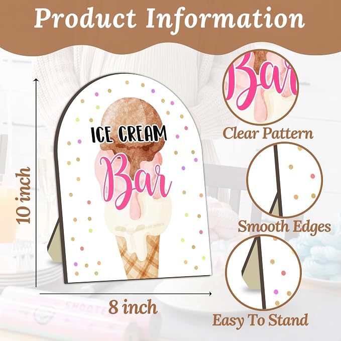 Ice Cream Bar Sign, Baby Shower Welcome Signs, Birthday Party Reception Decor - Image 2
