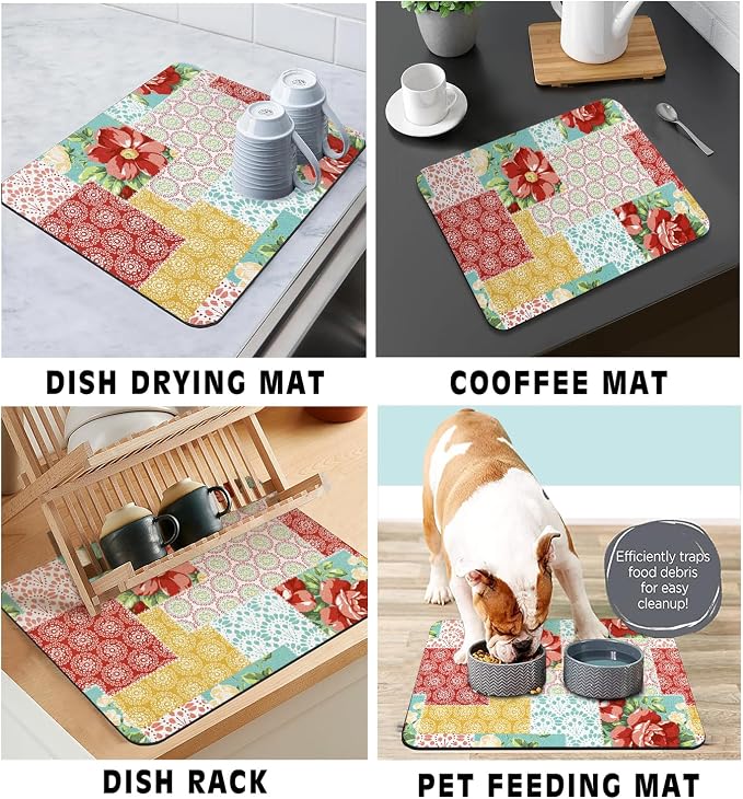 Coffee Bar Mat Rubber Dish Drying Mat - Image 4