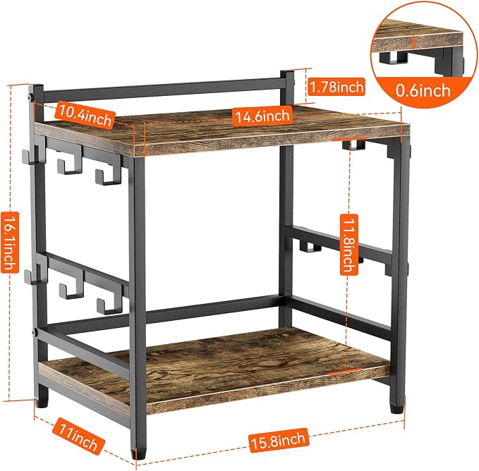 Aquzee Large Coffee Bar Counter Top Shelf - Image 3