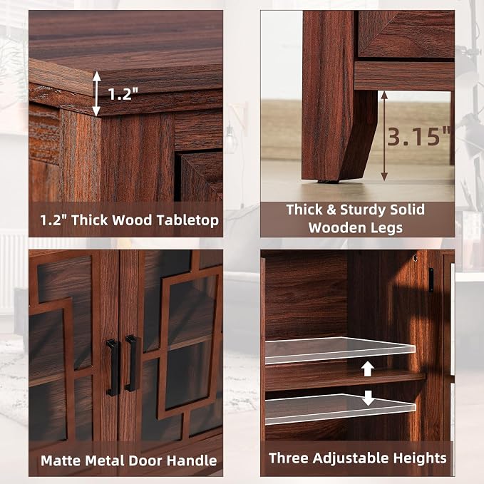 Joaxswe Large Sideboard Buffet Cabinet - Image 3