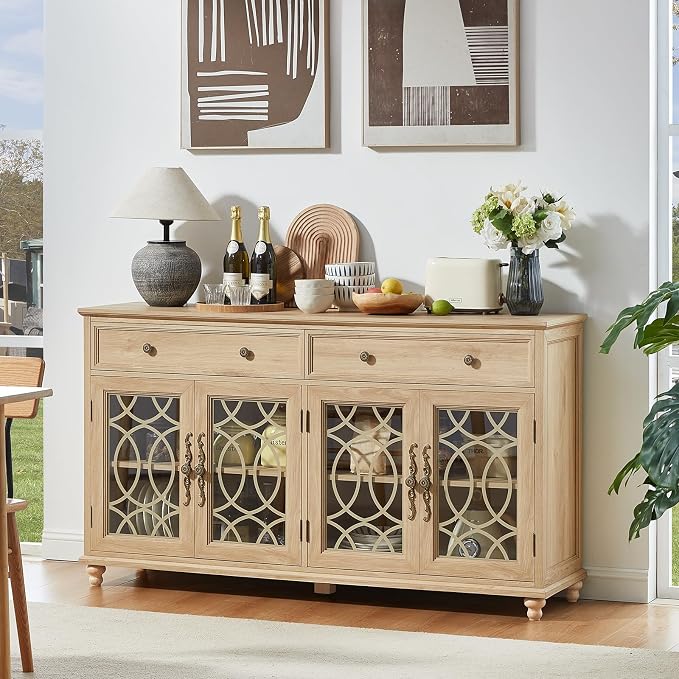 Joaxswe Large Sideboard Buffet Cabinet Set of 2 - Image 4