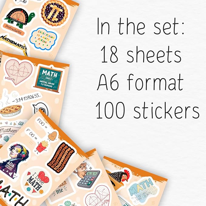 100Pcs Math Stickers for Laptops & Water Bottle - Image 2