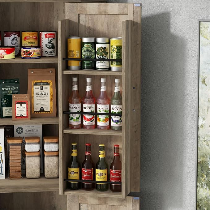 Gyfimoie Corner Cabinet, Kitchen Pantry Storage Cabinet, Freestanding Buffet - Image 4