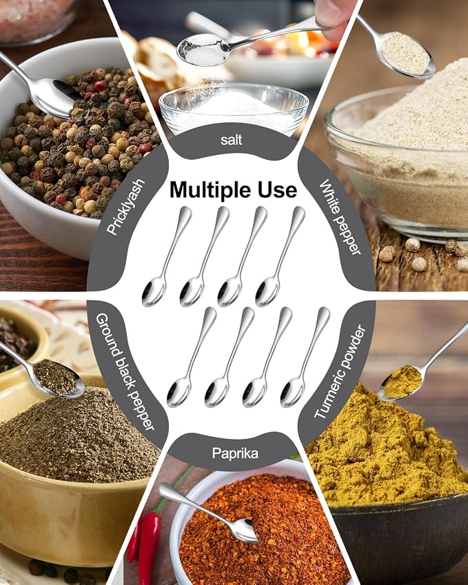 8PCS Mini Stainless Steel Spoons - Image 5
