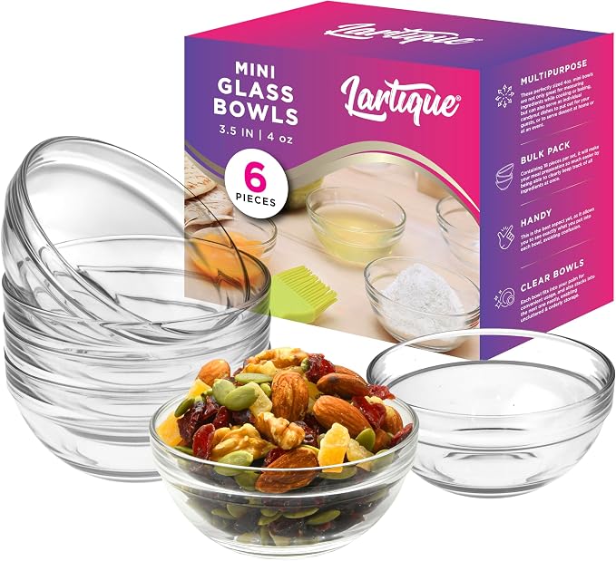 Mini 3.5 Inch Clear Glass Bowls by LartiqueUSA