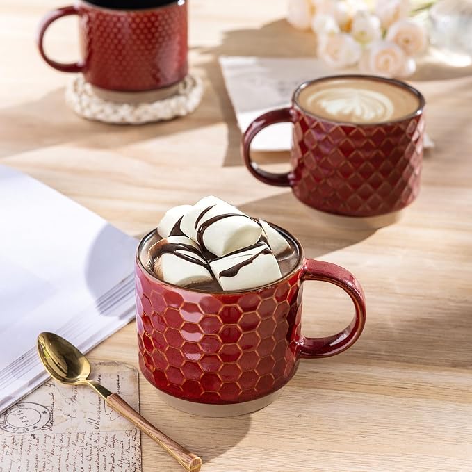GBhome 8OZ Stackable Coffee Mugs, Ceramic Coffee Mugs - Image 6