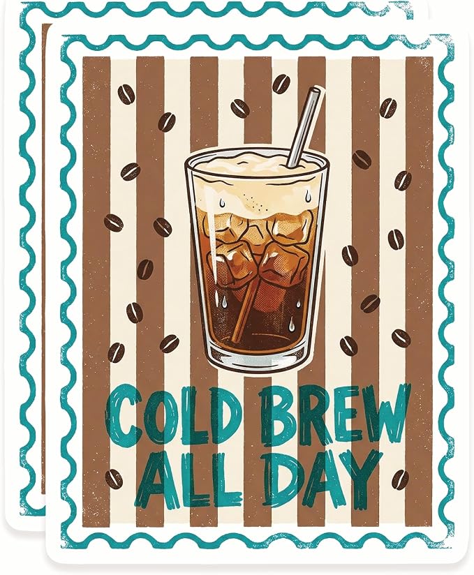 Cold Brew All Day Stickers by Unknown