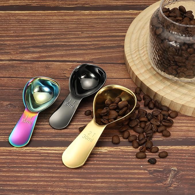 uxcell 4Pcs Stainless Steel Coffee Scoop, 30ml Short Handle Measuring Spoon - Image 4