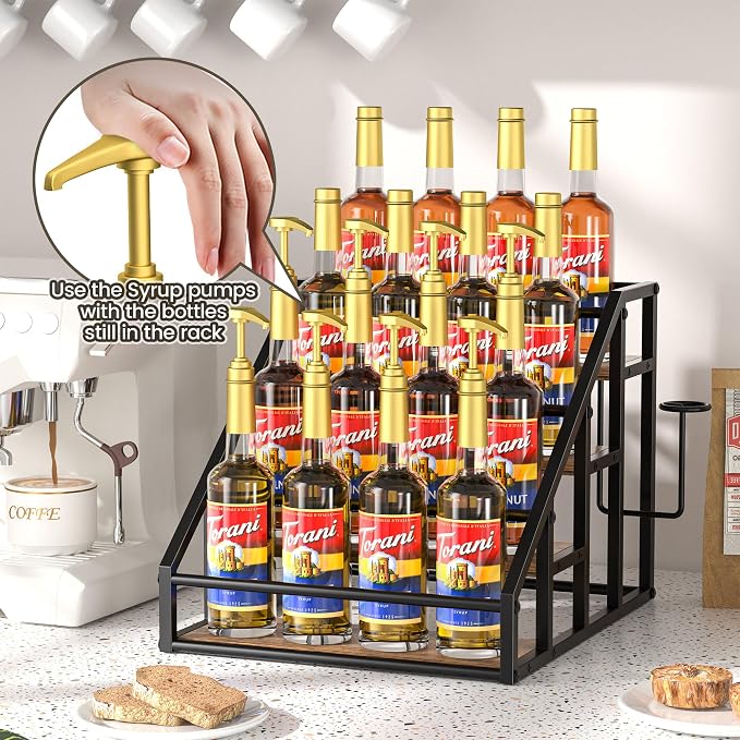 Coffee Syrup Rack Organizer, Spice Racks, Syrup Bottle Holder Stand - Image 5