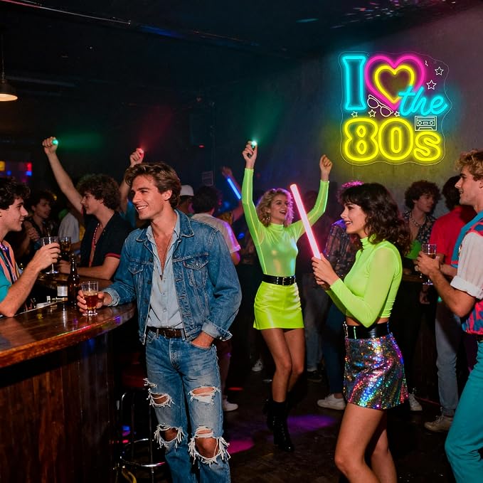 I Love The 80's Neon Sign for Wall Decor Dimmable 80's Theme LED Neon Light for - Image 4
