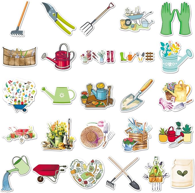 51Pcs Gardening Tools Stickers, Waterproof Vinyl Cute Garden Decals - Image 5