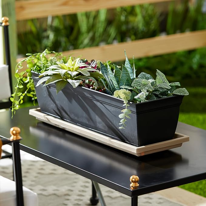 The HC Companies Venetian Rectangular Plant Tray - Image 2