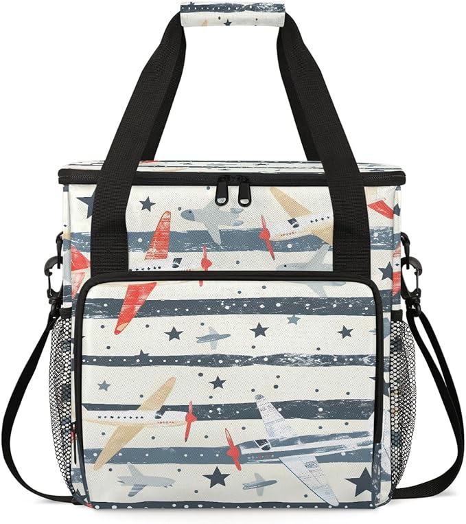 Cute Airplane Coffee Maker Carring Bag, Large Insulated Storage Organizer Case by Home