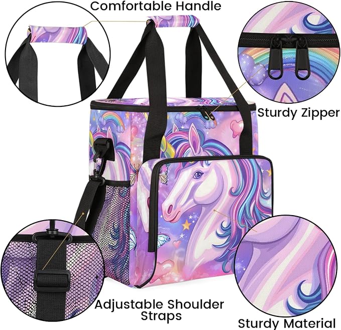 Unicorn Butterfly Coffee Maker Carring Bag, Large Insulated Storage Organizer - Image 6