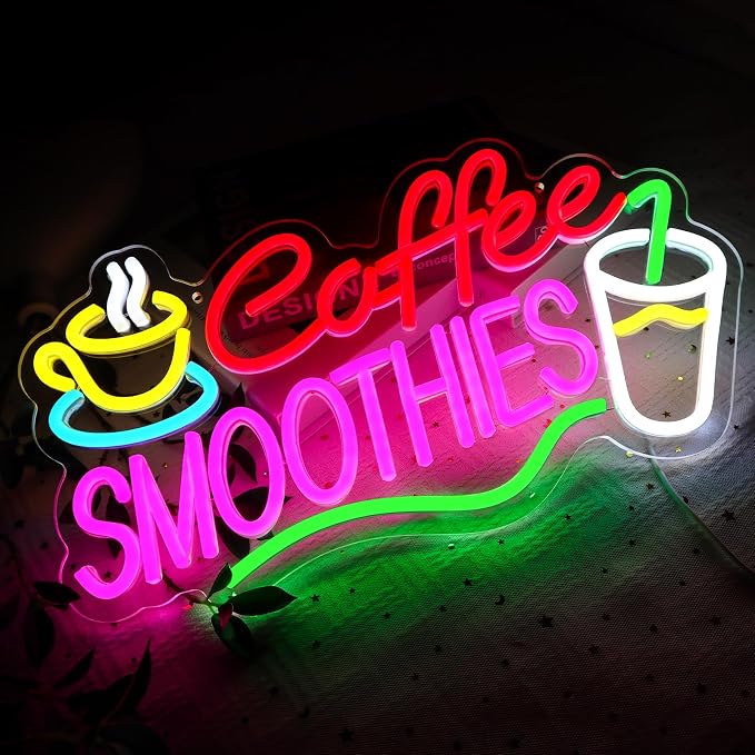 Coffee Smoothies Neon Sign for Wall Decor, Smoothie Led Signs for Business - Image 4
