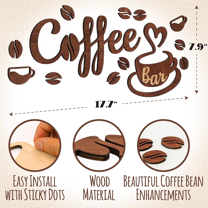 Woodamore Coffee Bar Signs for Wall Decor - Image 2