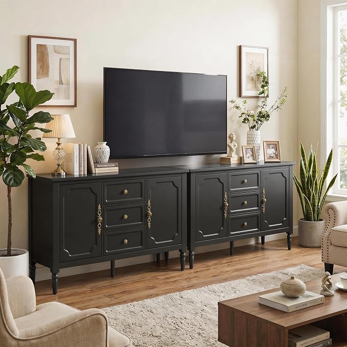 RoyalCraft Buffet Cabinet with 2 Doors & 3 Drawers, Vintage Sideboard with - Image 8