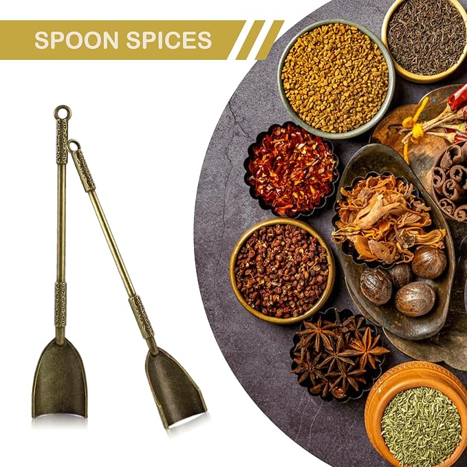 4 Pack Tiny Small Mini Spoons 4.3 Inches Metal Medicine Shovel Spices Powder - Image 4
